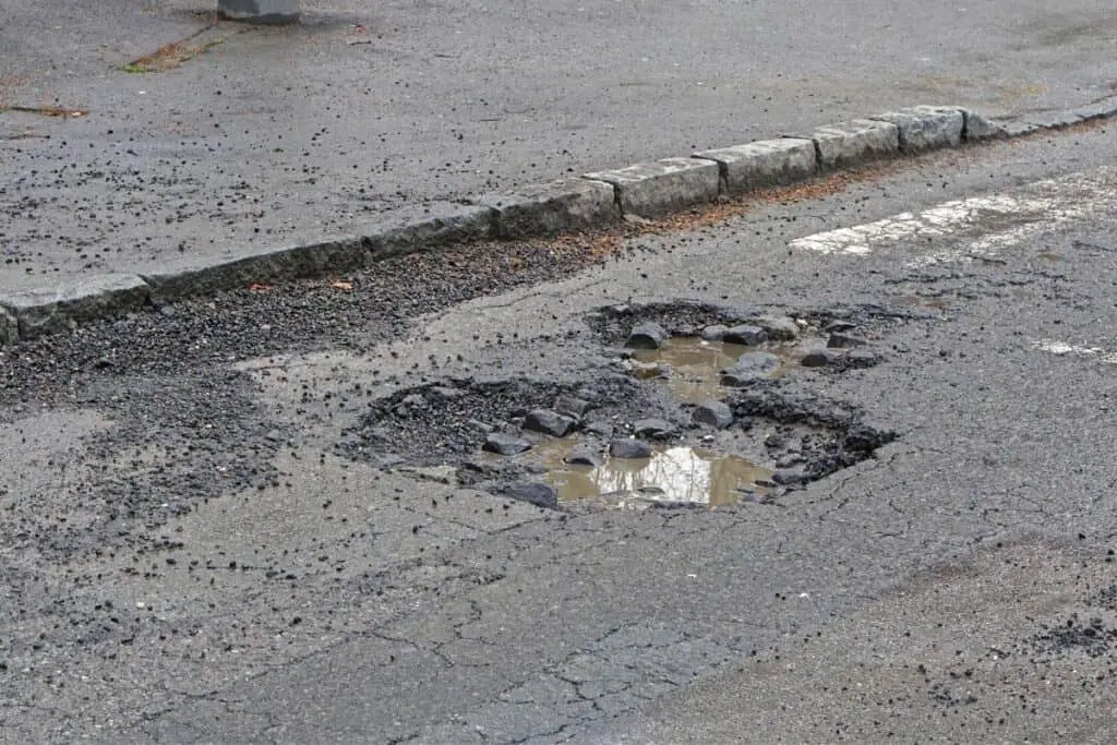 pot holes are dangerous for folding bike